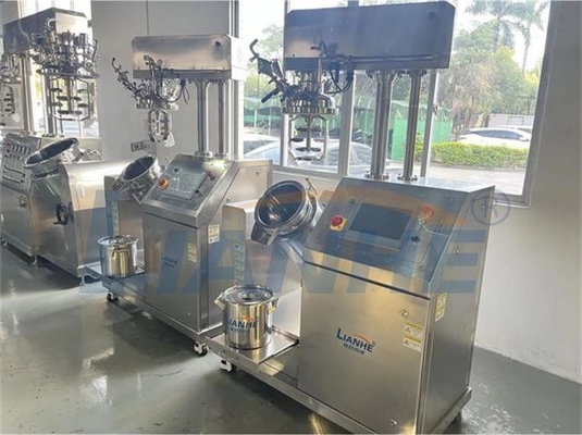 Yüksek Kesme Laboratuvarı Emülsiyonlaştırıcı Isıtma Karıştırıcı 5L 10L Homojenizatör Vakum Emülgatör Tankı