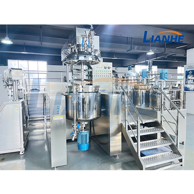 Dokunmatik Ekran Emülgatör Karıştırıcı Makinesi 200L Vakum Sirkülasyon Homojenizatör Kozmetik Yapımı Karıştırıcı