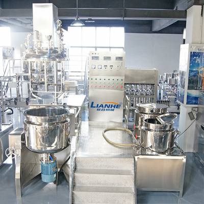 Çift Kesme Kremi Vakum Emülgatör Karıştırıcı Makinesi 120 Derece PLC Kontrolü