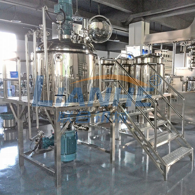 Kozmetik Krem için 500L Sabit Tip Vakum Emülgatör Mikser SUS304 Çerçeve