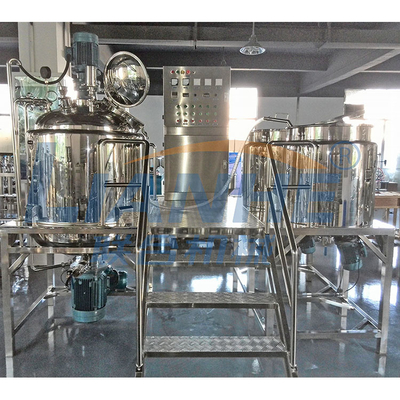 Kozmetik Krem için 500L Sabit Tip Vakum Emülgatör Mikser SUS304 Çerçeve