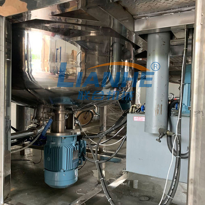 TÜV Yüksek Viskoziteli Vakum Emülgatör Karıştırıcı 1 Ton Elektrikli Isıtma
