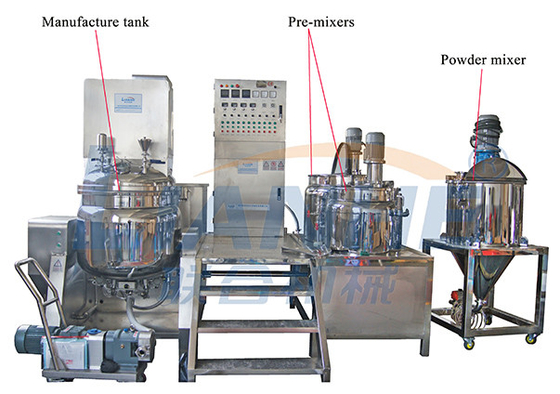 ISO 300L Diş Macunu Üretim Ekipmanları, SUS316L Kozmetik Yapma Makinesi