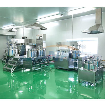 Buzlu Su Soğutma için 50L Vakum Yüksek Kesme Emülgatör Karıştırıcı PLC Kontrolü