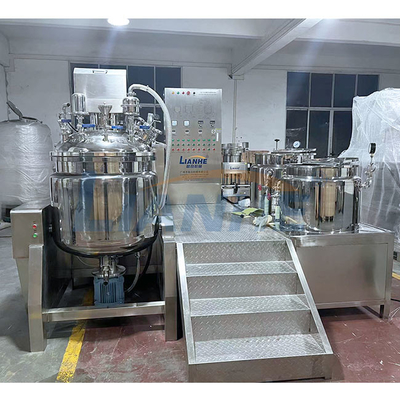 SUS316L Kozmetik Yüksek Kesme Emülgatör Karıştırıcı Makinesi 300L Düğme Kontrolü